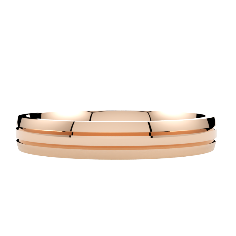 Obrączka ślubna z różowego złota z nacięciami